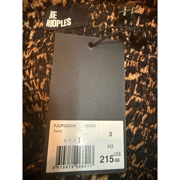 NWT The Kooples Leopard Mini Skirt Stylish with Stretchy‎ Smocking Sz 8 - Picture 6 of 12